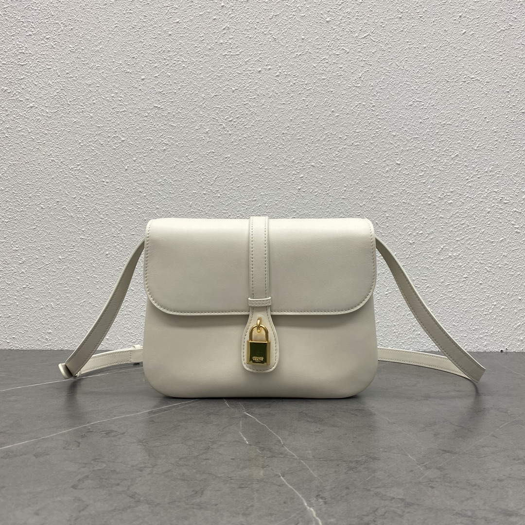 Celine Tabou Shoulder Bag In Smooth Calfskin White 196583